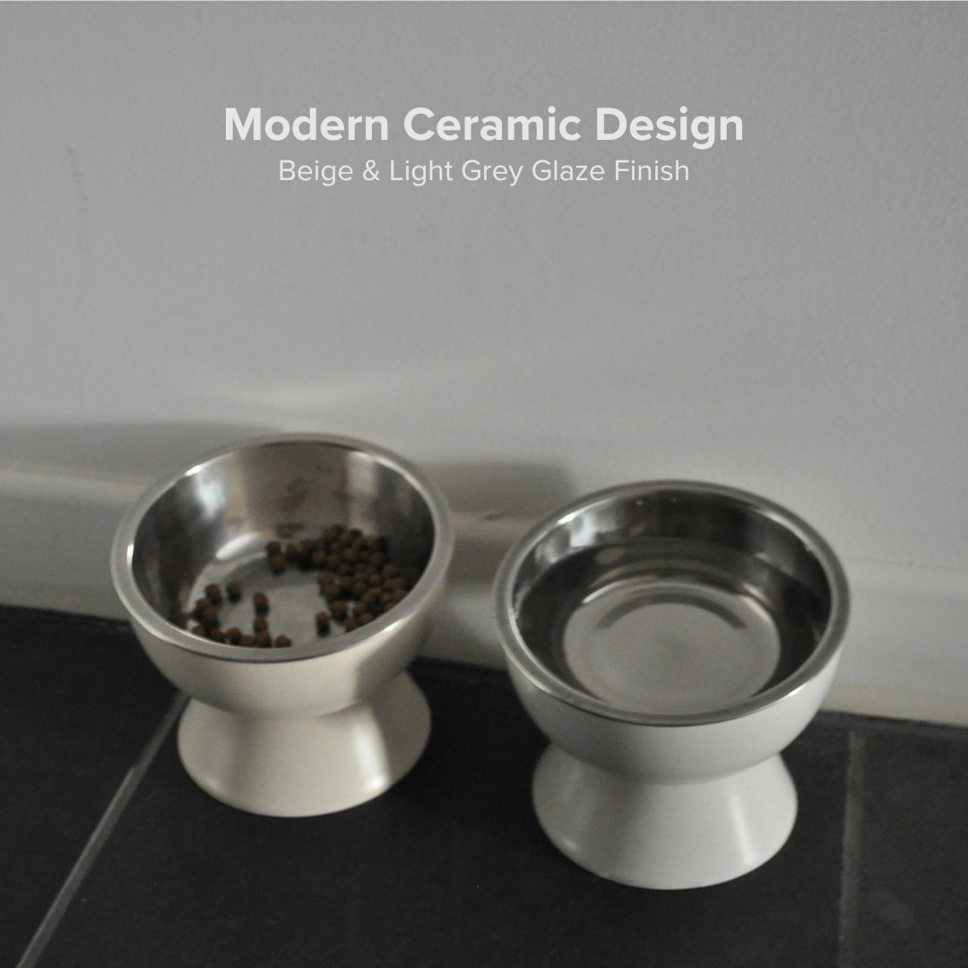 Elevated Ceramic Bowl Set - E&P Pets
